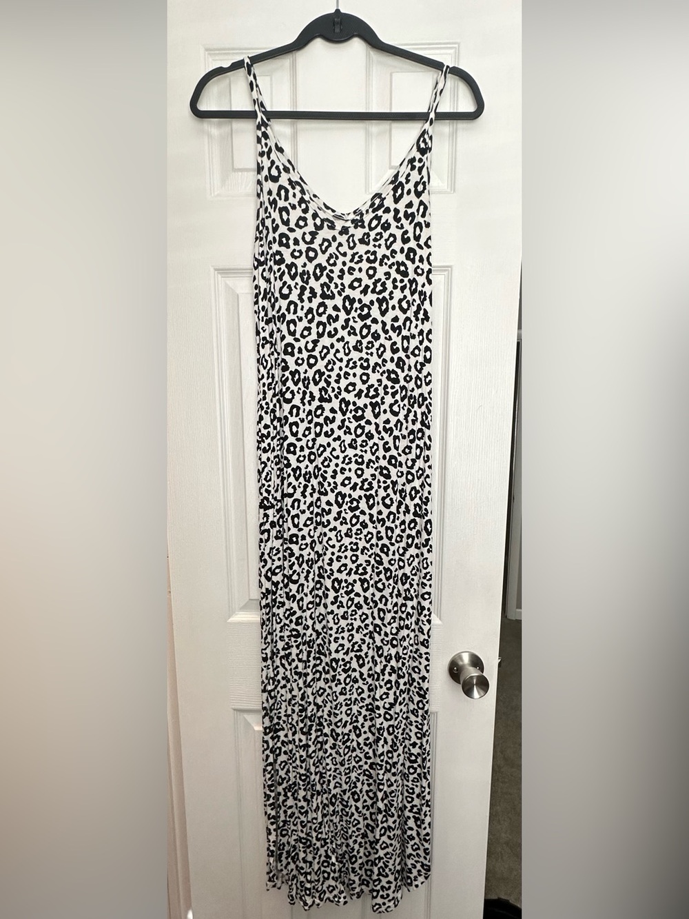 Black & White Leopard Print Maxi Skirt